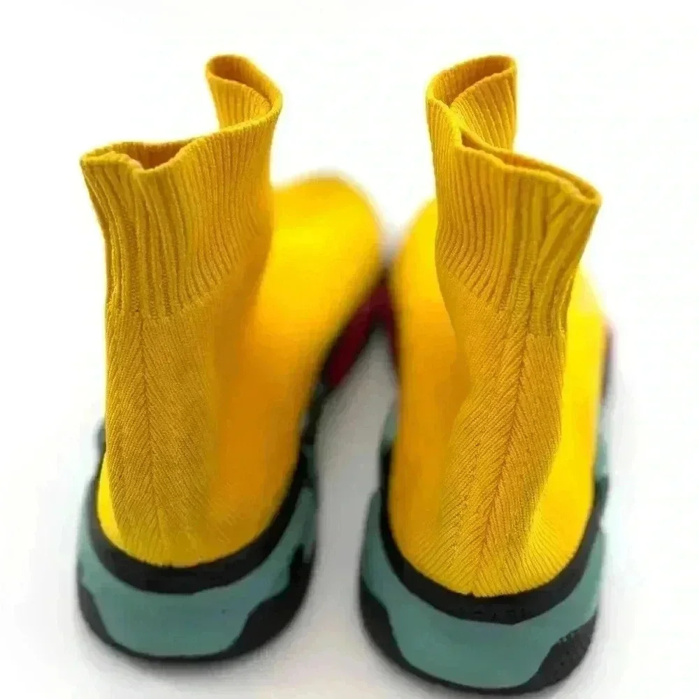 Balenciaga Speed High-Top Yellow Sneakers in size 36EU /6 US women's- pre-loved - Picture 9 of 17